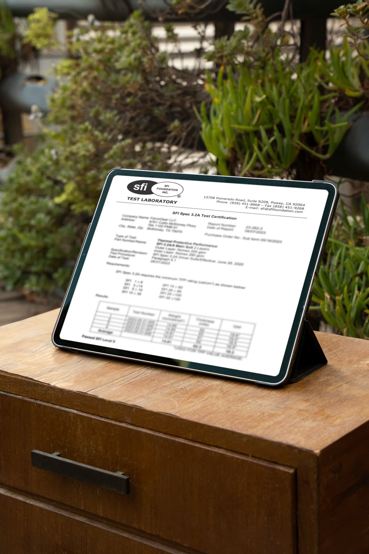 FervoGear Official SFI Certification