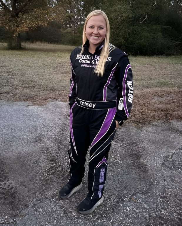 Driver wearing a FervoGear custom race suit