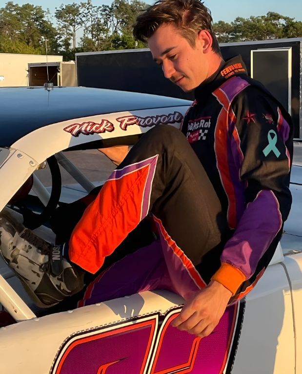 Road racer in a custom FervoGear suit